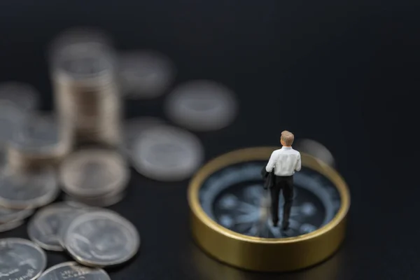 Business Money Investment Planning Concept Businessman Miniature Figure People Figure — Foto Stock