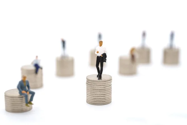 Business Money Investment Planning Concept Gruppo Uomo Affari Figura Miniatura — Foto Stock