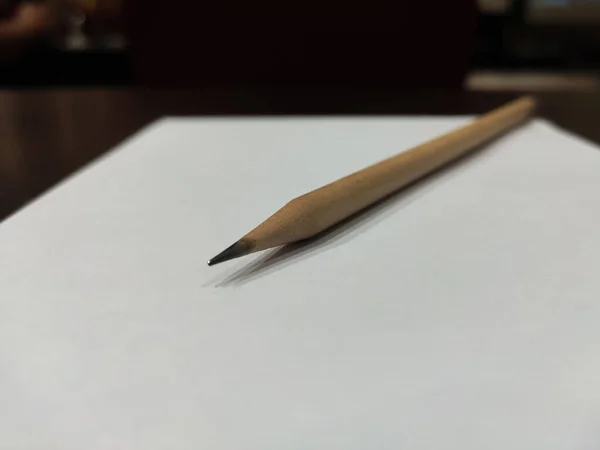 Wooden Pencil Clean Paper — Stock Photo, Image