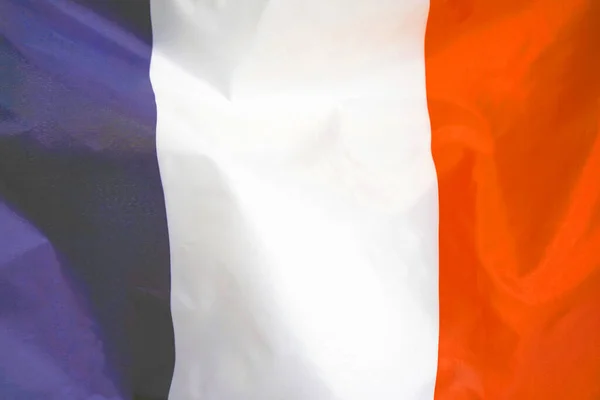 Σημαία Υφάσματος Της Γαλλίας Σημαία Της Γαλλίας Κυματίζει Στον Άνεμο — Φωτογραφία Αρχείου