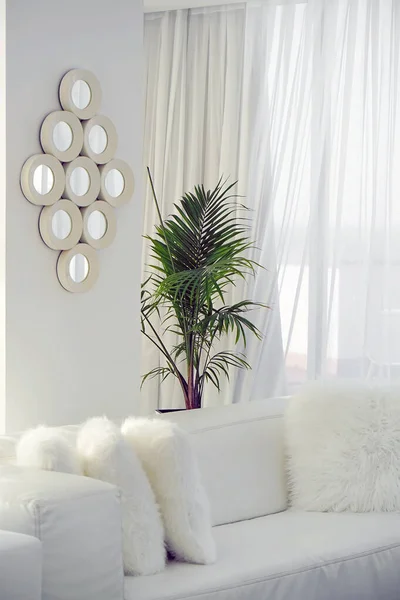 Interior Sala Estar Del Hotel Hermoso Salón Con Sofá Blanco — Foto de Stock