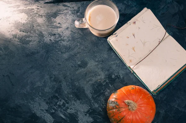 One Pumpkin Squash Latte Coffee Made Plant Based Oat Soya — Stock Photo, Image