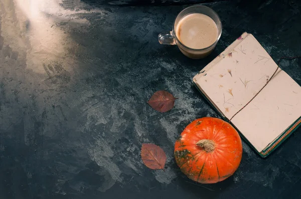 One Pumpkin Squash Latte Coffee Made Plant Based Oat Soya — Stock Photo, Image