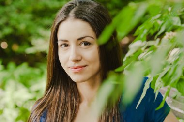 Beautiful happy young woman smiling headshot