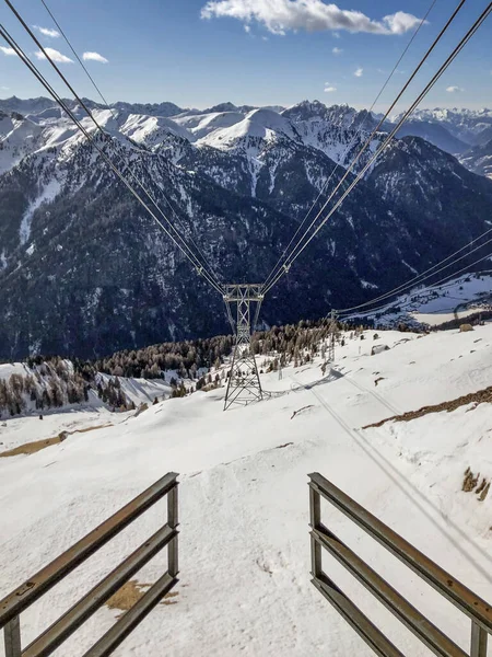 View Col Rodella Mountain Station Valley Campitello Fassa Italian Dolomites — Stock Photo, Image