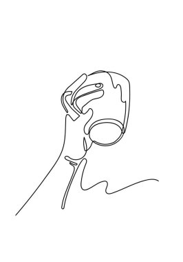 continuous one-line paper cup of coffee. simple hand drawing Coffee to go theme Line art illustration.