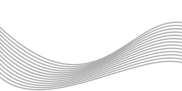 Líneas curvas en blanco y negro abstractas. — Vector de stock