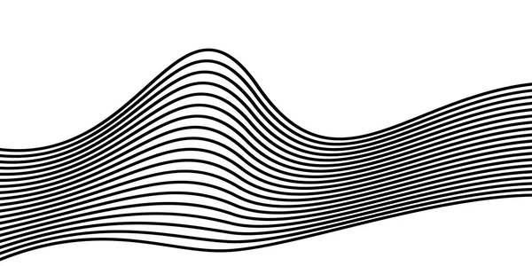 Abstract black and white curved lines. — Stock Vector