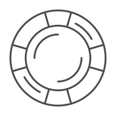 Lifebuoy ince çizgi ikonu, Sea Cruise konsepti, beyaz arka planda hayat kurtaran yüzük işareti, mobil konsept ve web tasarımı için ana hatlı Lifebuoy sembolü. Vektör grafikleri.