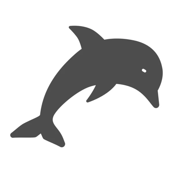 Dolfijn solide icoon, marine life concept, onderwater wereld teken op witte achtergrond, springende dolfijn icoon in glyph stijl voor mobiel concept en web design. vectorgrafieken. — Stockvector