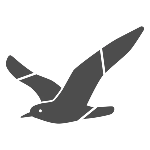 Icono sólido de gaviota, concepto de crucero por mar, letrero de pez sobre fondo blanco, icono de silueta de gaviota en estilo glifo para concepto móvil y diseño web. Gráficos vectoriales. — Archivo Imágenes Vectoriales