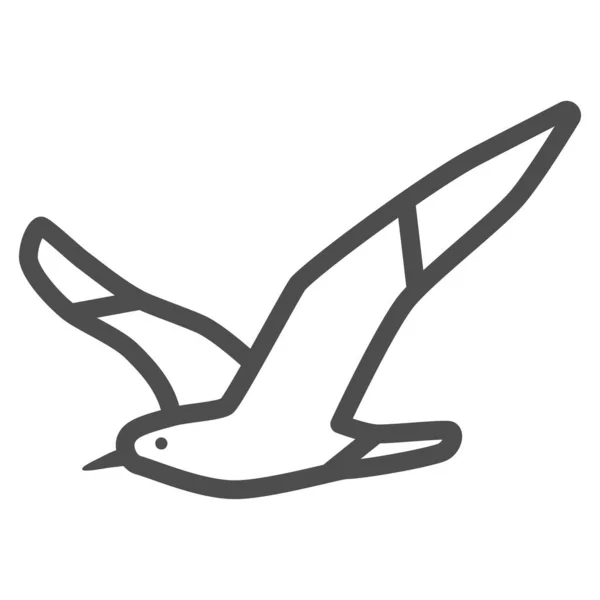 Seagull line icon, Sea cruise concept, sea mew sign auf weißem Hintergrund, Seagull silhouette icon in outline style für mobiles Konzept und Webdesign. Vektorgrafik. — Stockvektor