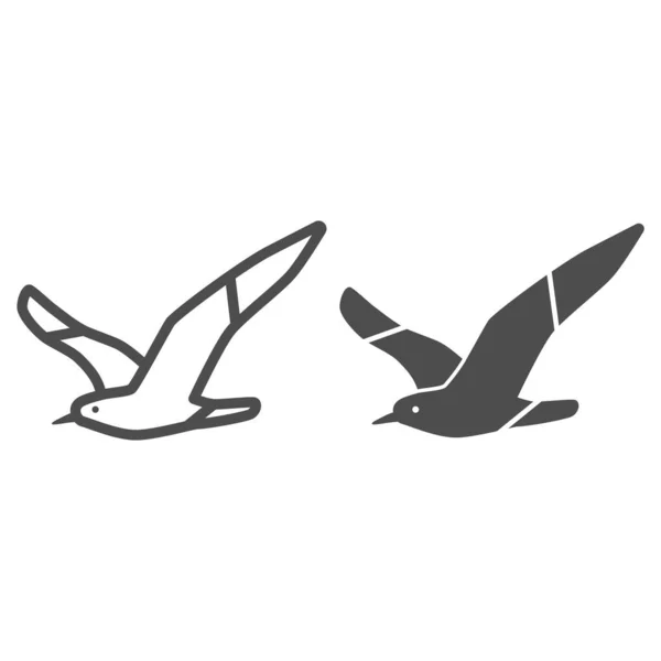 Möwenlinie und durchgehendes Symbol, Sea Cruise Konzept, Sea Mew Zeichen auf weißem Hintergrund, Seagull Silhouette Symbol im Outline-Stil für mobiles Konzept und Webdesign. Vektorgrafik. — Stockvektor