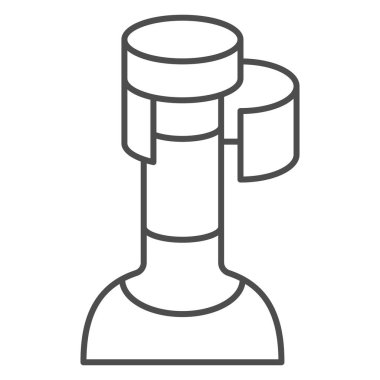 Şişe mantarı ince çizgi ikonu, şarap festivali konsepti, beyaz arka planda tıpa tıpası işareti olan şişe tıpası olmayan şişe ikonu mobil ve web tasarımı için taslak tarzında. Vektör grafikleri.