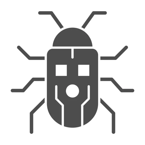 Roboterkäfer-Symbol, Robotisierungskonzept, Roboterkäfer-Zeichen auf weißem Hintergrund, Roboterkäfer-Symbol im Glyphen-Stil für mobiles Konzept und Webdesign. Vektorgrafik. — Stockvektor