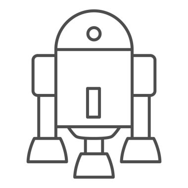 Android Robot İnce çizgi simgesi, Robotizasyon konsepti, Android sembolü işareti beyaz arkaplan, robot silueti simgesi mobil konsept ve web tasarımı için tasarım biçimi. Vektör grafikleri.