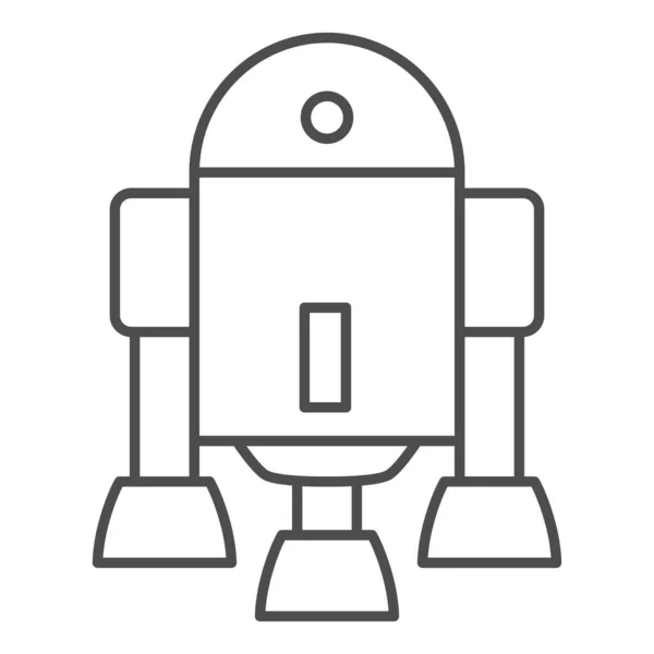 Android机器人细线图标，机器人化概念，白色背景上的Android符号图标，机器人轮廓图标，用于移动概念和网页设计。矢量图形. — 图库矢量图片