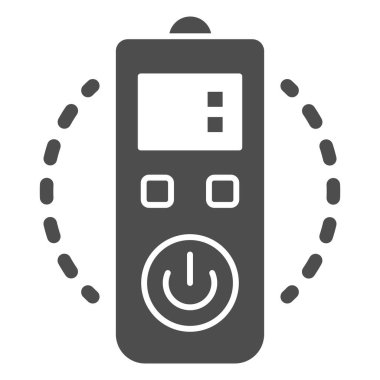 Uzaktan kumandalı katı simge, robotizasyon konsepti, beyaz arka planda kontrol paneli işareti, mobil konsept ve web tasarımı için glifli kontrol simgesi. Vektör grafikleri.