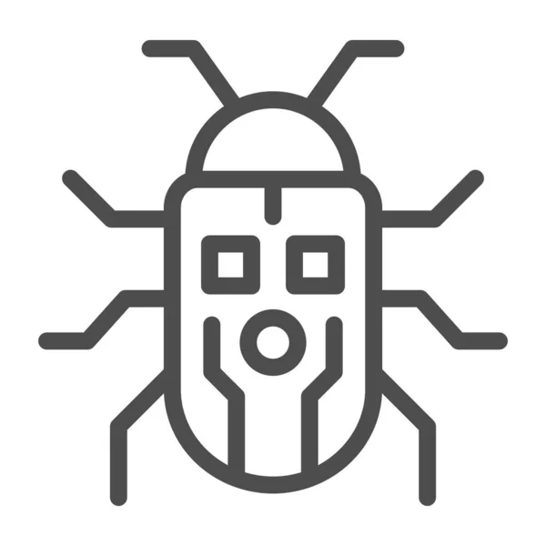 Icône de ligne de scarabée robot, concept de robotisation, signe de bogue robot sur fond blanc, icône de scarabée robotique dans le style de contour pour concept mobile et conception Web. Graphiques vectoriels. — Image vectorielle