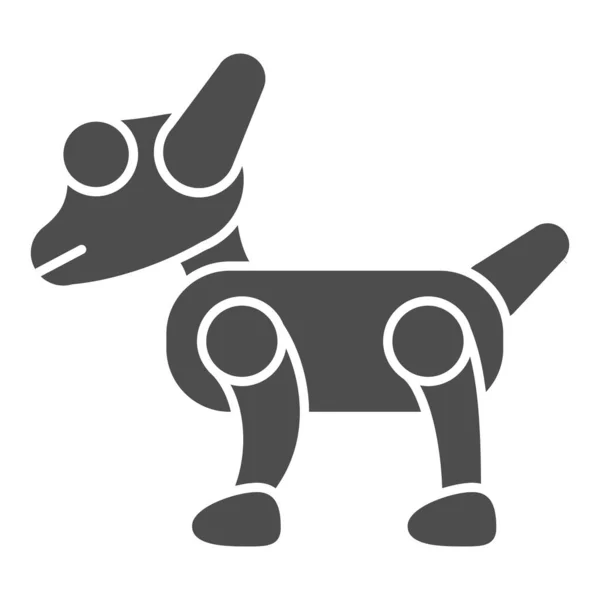 Robot mecánico perro icono sólido, concepto de robotización, signo de amigo mascota artificial sobre fondo blanco, icono de perro robótico en estilo glifo para el concepto móvil y diseño web. Gráficos vectoriales. — Vector de stock