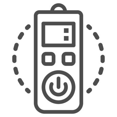 Uzaktan kontrol çizgisi simgesi, robotizasyon konsepti, beyaz arkaplanda kontrol paneli işareti, mobil konsept ve web tasarımı için taslak biçimli elektronik denetleyici simgesi. Vektör grafikleri.