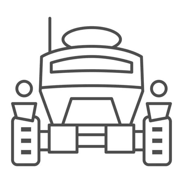 Lunar Robot thin line icon, Robotization concept, Lunar Rover sign on white background, Space Rover icon in outline style for mobile concept and web design. Vektorgrafik. — Stockvektor