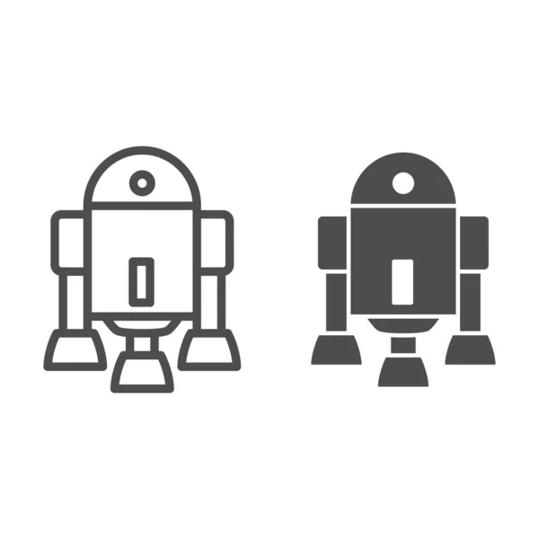 Android Robot line and solid icon, Robotization concept, Android symbol figure sign on white background, robot silhouette icon in outline style for mobile concept and web design. Vector graphics. — Stock Vector