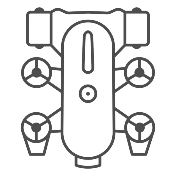 Onderwater robot dunne lijn icoon, Robotisering concept, onderwater voertuig teken op witte achtergrond, autonome elektrische zeebodem ontdekkingsreiziger icoon in grote lijnen stijl voor mobiel en web. vectorgrafieken. — Stockvector