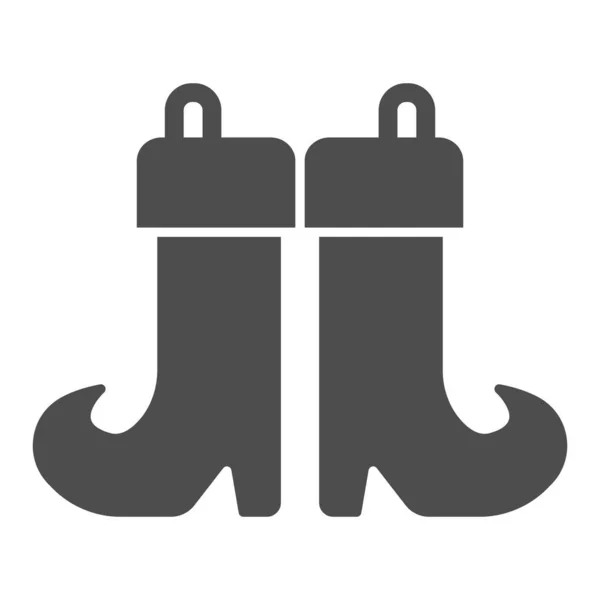 Botas mágicas icono sólido, concepto de Halloween, signo de zapatos de bruja sobre fondo blanco, icono de botas rápidas en estilo glifo para el concepto móvil y el diseño web. Gráficos vectoriales. — Vector de stock