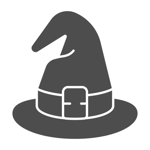 Chapeau sorcière icône solide, concept d'Halloween, signe de chapeau magique sur fond blanc, icône de chapeau sorcier dans le style glyphe pour concept mobile et web design. Graphiques vectoriels. — Image vectorielle