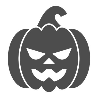 Yüz simgesi olan balkabağı, cadılar bayramı konsepti, beyaz arka planda kriko lambası işareti, mobil konsept ve web tasarımı için kabak feneri ikonu. Vektör grafikleri.