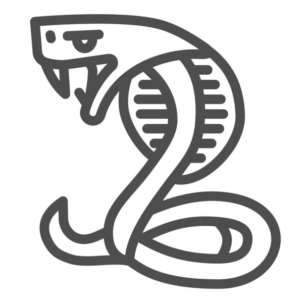 Агрессивная иконка линии кобры, концепция Хэллоуина, знак змеи на белом фоне, иконка змеи в очертаниях стиля мобильной концепции и веб-дизайна. Векторная графика. — стоковый вектор
