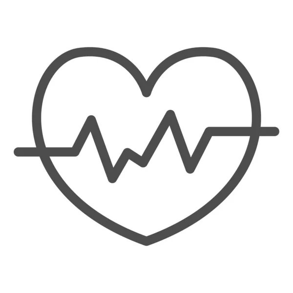 Heart rate in heart line icon, Medical concept, Heartbeat sign on white background, Life line icon in outline style for mobile concept and web design. Vector graphics. — Stock Vector