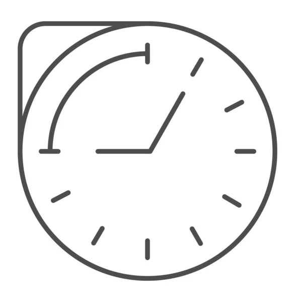 Horloge avec durée de l'heure icône de ligne mince, Concept médical, calendrier des médicaments signe sur fond blanc, icône de prescription de temps de médecine dans le style de contour pour mobile et web. Graphiques vectoriels. — Image vectorielle
