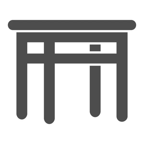 Значок обеденного стола, концепция интерьера кухни, Мебель для вывески столовой на белом фоне, иконка деревянного стола в стиле глифа для мобильного дизайна и веб-дизайна. Векторная графика. — стоковый вектор