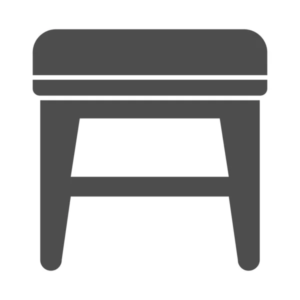 Hocker solide Symbol, Möbelkonzept, weiche Rückenlehne Schild auf weißem Hintergrund, Hocker mit vier Beinen Symbol im Glyph-Stil für mobiles Konzept und Web-Design. Vektorgrafik. — Stockvektor