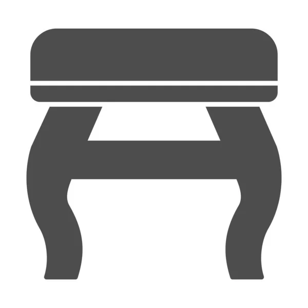 Retro stool solid icon, Furniture concept, retro pouf with legs sign on white background, Wooden chair stool icon in glyph style for mobile concept and web design. Vector graphics. — Stock Vector