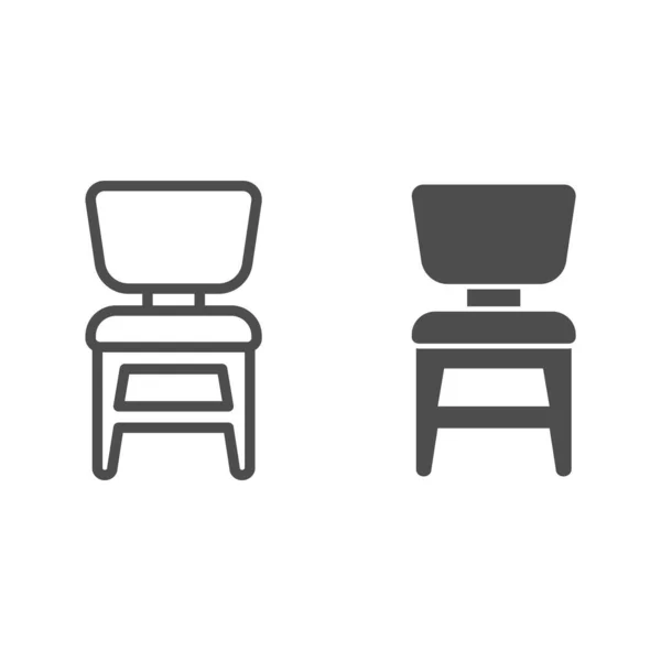椅子线和坚实的图标，家具概念，木制椅子白色背景标志，扶手椅图标轮廓风格的移动概念和网页设计。矢量图形. — 图库矢量图片