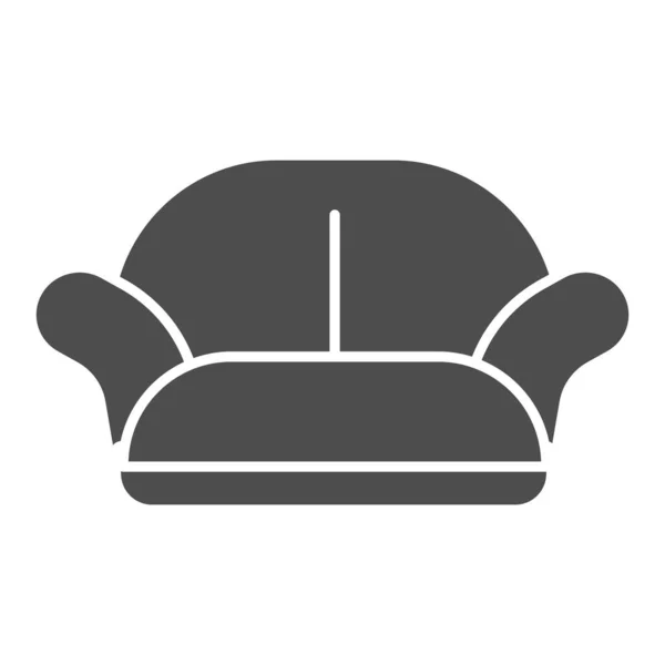 Sofá silla icono sólido, Muebles concepto, Sofá signo sobre fondo blanco, salón sillón icono en estilo glifo para el concepto móvil y diseño web. Gráficos vectoriales. — Vector de stock