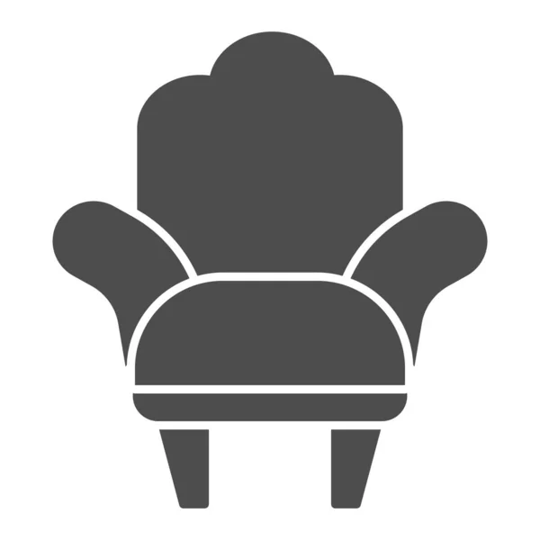 Fauteuil icône solide, concept de meubles, signe de chaise confortable sur fond blanc, fauteuil avec des jambes icône en style glyphe pour concept mobile et web design. Graphiques vectoriels. — Image vectorielle