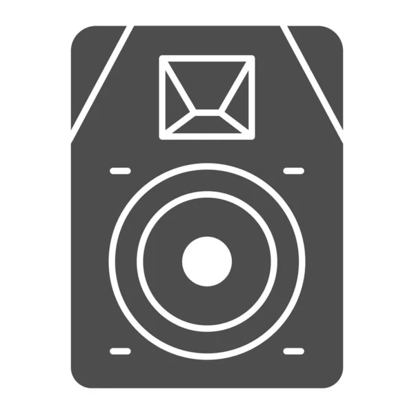 Audio speaker solid icon, Sound design concept, sound loud speaker sign on white background, subwoofer music system icon in glyph style for mobile concept and web design. Vector graphics. — Stock Vector