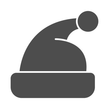 Noel şapkası katı ikonu, Noel konsepti, beyaz arka planda Noel Baba şapkası işareti, mobil konsept ve web tasarımı için Noel Baba şapka ikonu. Vektör grafikleri.