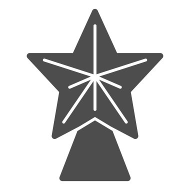 Firavun ağacı yıldızı simgesi, Noel konsepti, beyaz arka planda Noel ağacı oyuncakları, mobil konsept ve web tasarımı için kabartma şeklinde Noel ağacı ucu simgesi. Vektör grafikleri.