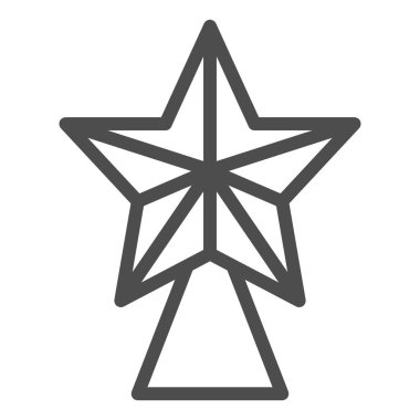 Firavun ağacı çizgisi ikonu, Noel konsepti, beyaz arka planda Noel ağacı oyuncakları tabelası, mobil konsept ve web tasarımı için ana hatlı Noel ağacı ipuçları ikonu. Vektör grafikleri.