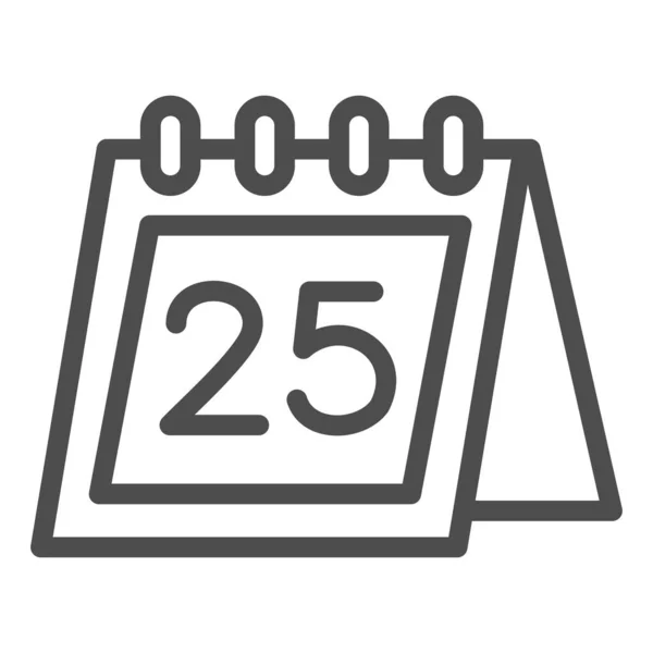 Icono de línea de calendario, concepto de Navidad, calendario con signo de fecha de Navidad sobre fondo blanco, icono de calendario de diciembre en estilo de esquema para el concepto móvil y el diseño web. Gráficos vectoriales. — Vector de stock