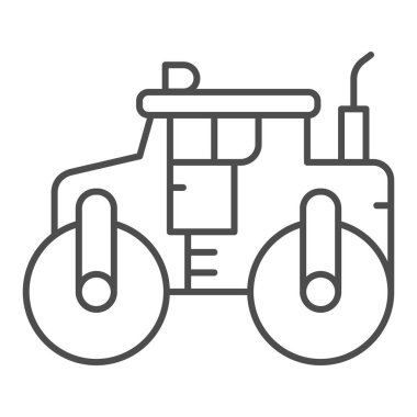 Asfalt paten çizgisi ikonu, ağır ekipman konsepti, beyaz arka planda buharlı araç tabelası, mobil konsept ve web tasarımı için ana hatlı yol paten ikonu. Vektör grafikleri.