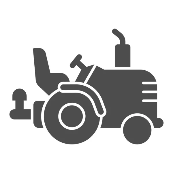 Traktor ohne Dach solides Symbol, schweres Gerätekonzept, landwirtschaftliches LKW-Schild auf weißem Hintergrund, landwirtschaftliches Traktorsymbol im Glyphen-Stil für mobiles Konzept und Webdesign. Vektorgrafik. — Stockvektor