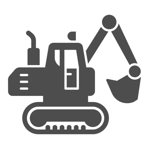 Crawler excavator solid icon, heavy equipment concept, Hydraulic excavator truck sign on white background, digger icon in glyph style for mobile concept and web design. Vector graphics. — Stock Vector