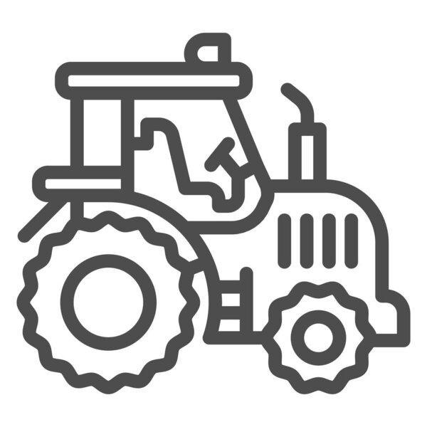 Tractor line icon, heavy equipment concept, farmer machine sign on white background, Tractor icon in outline style for mobile concept and web design. Vector graphics.