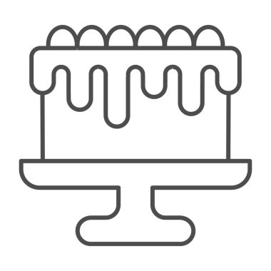 Stüdyoda jöleli pasta, pasta konsepti, beyaz arka planda çikolata kremalı tatlı, tatil kutlaması ikonu için tatlı yemeği. Vektör grafikleri.